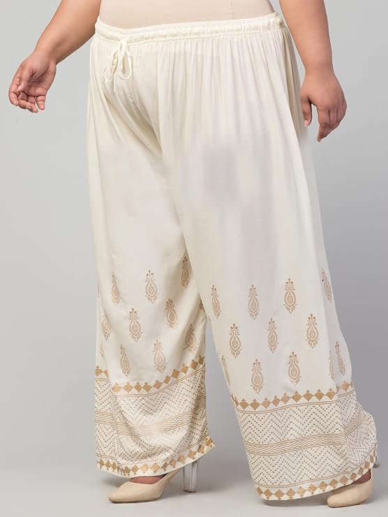 Trendy Rayon Gold Plazo