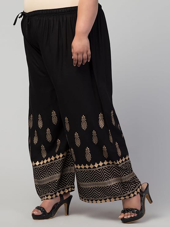 Trendy Rayon Gold Plazo