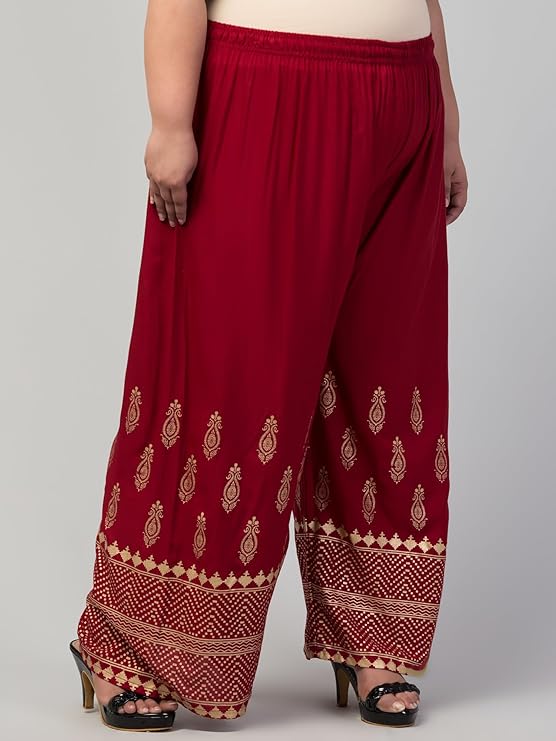 Trendy Rayon Gold Plazo