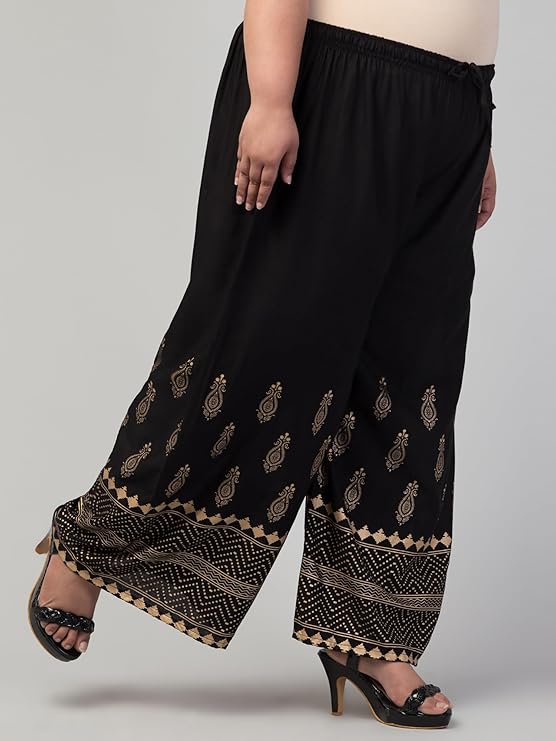 Trendy Rayon Gold Plazo