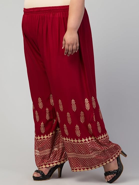 Trendy Rayon Gold Plazo