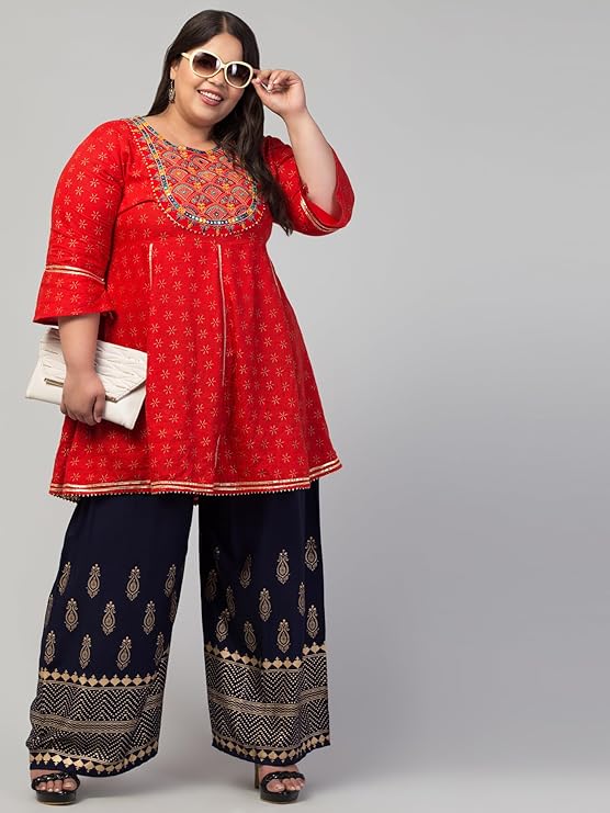 Trendy Rayon Gold Plazo