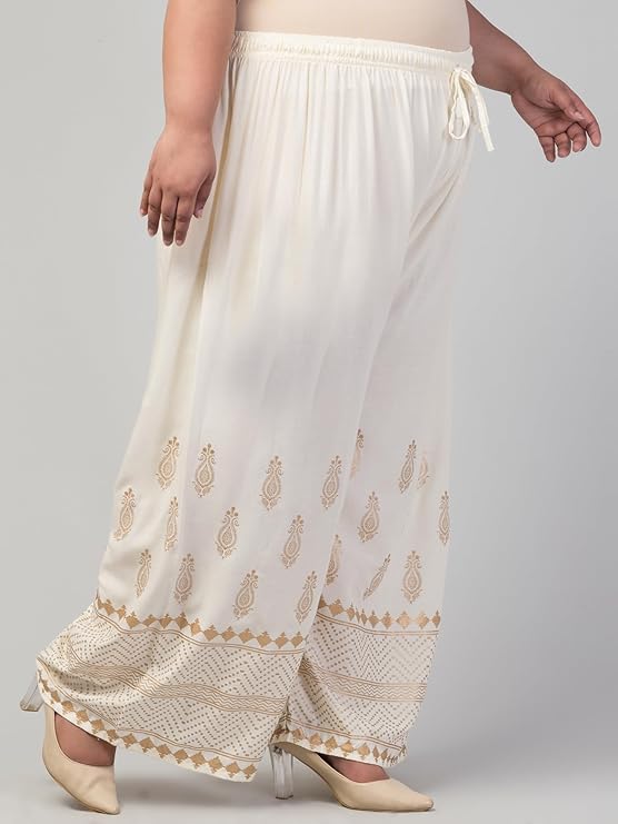 Trendy Rayon Gold Plazo