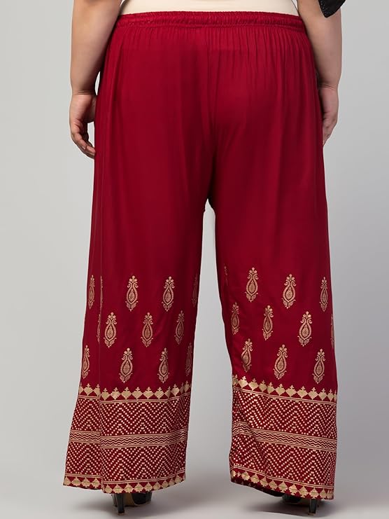 Trendy Rayon Gold Plazo