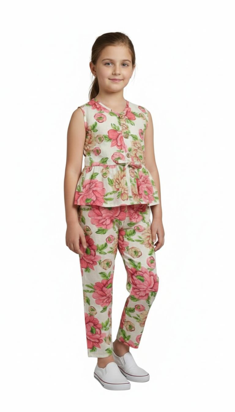 Green Pink Floral Set