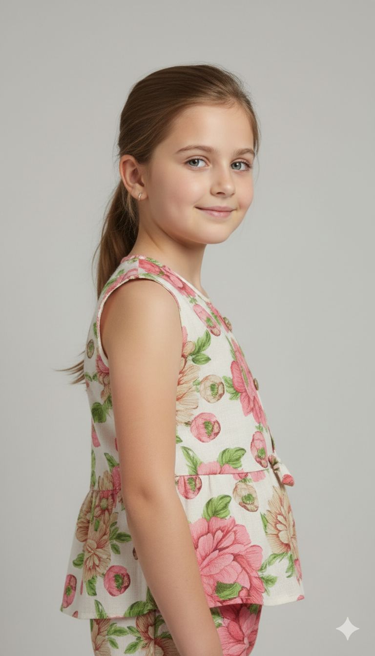 Green Pink Floral Set