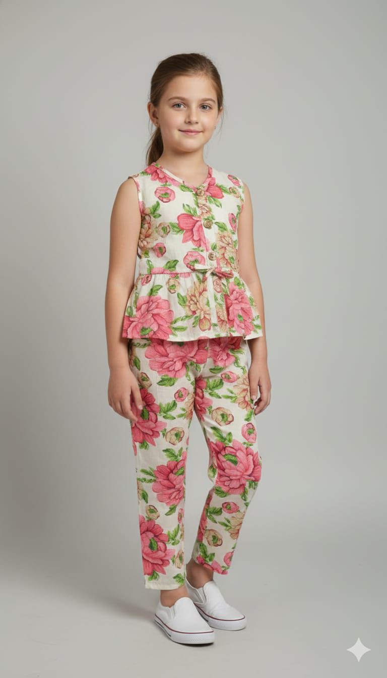 Green Pink Floral Set