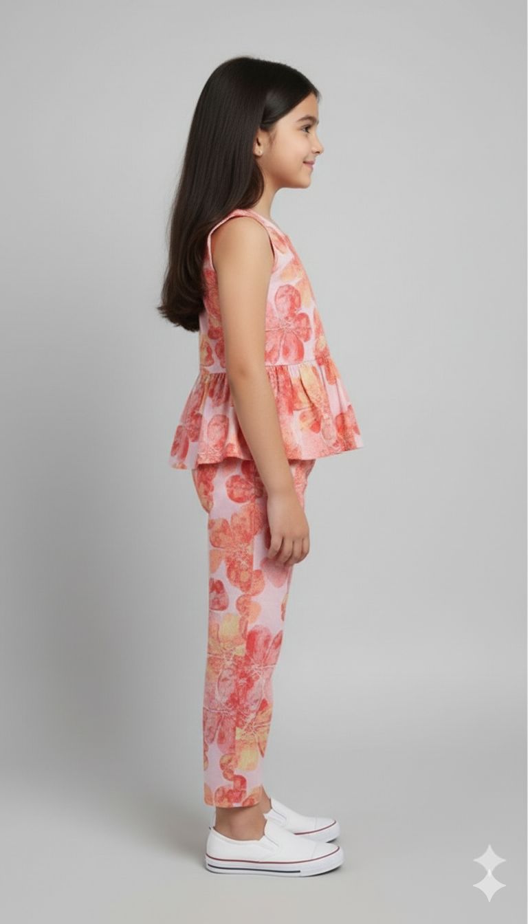 Pink Floral Print Outfit