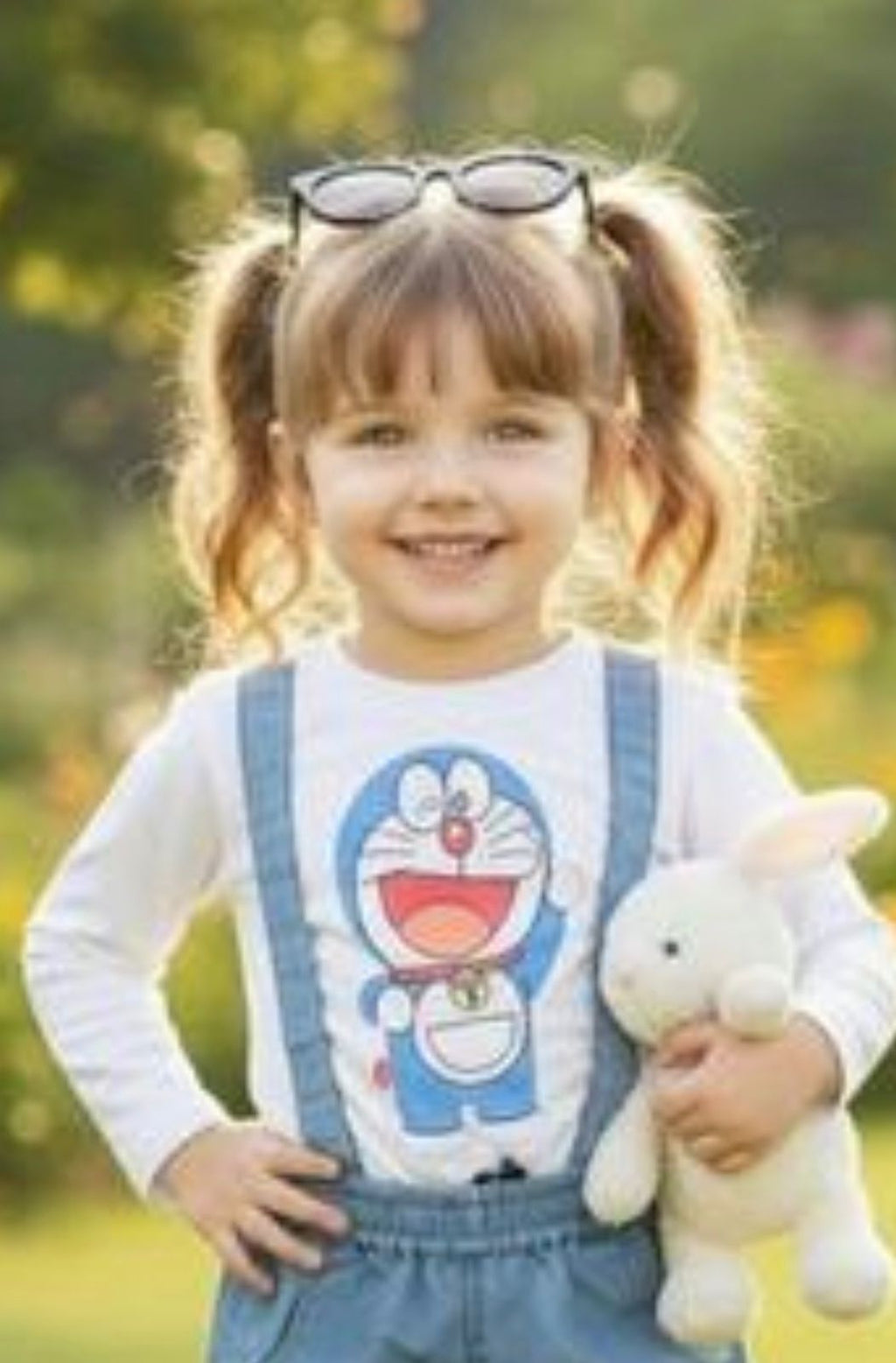 Doremon White with Denim Set