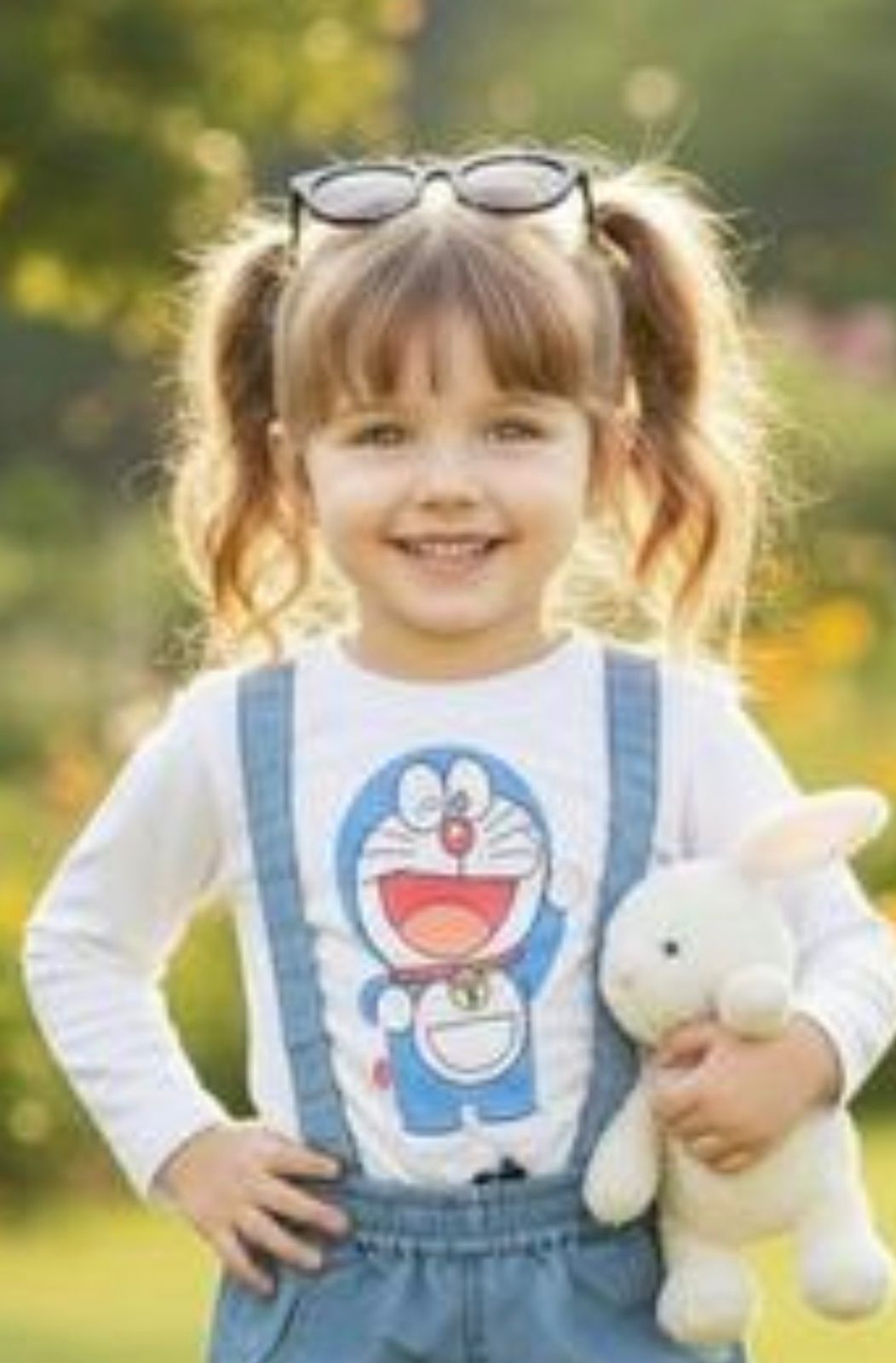 Doremon White with Denim Set