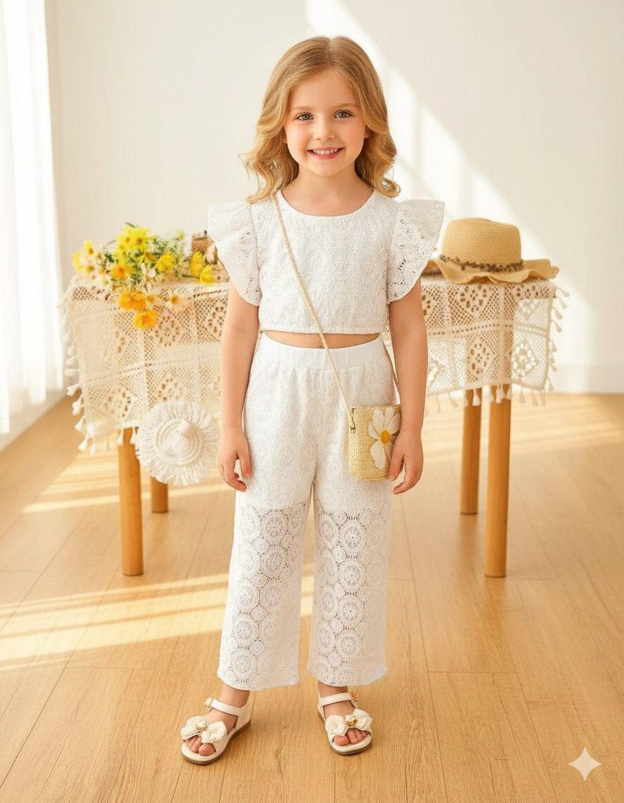 KIDS NET FLORAL CORD SET