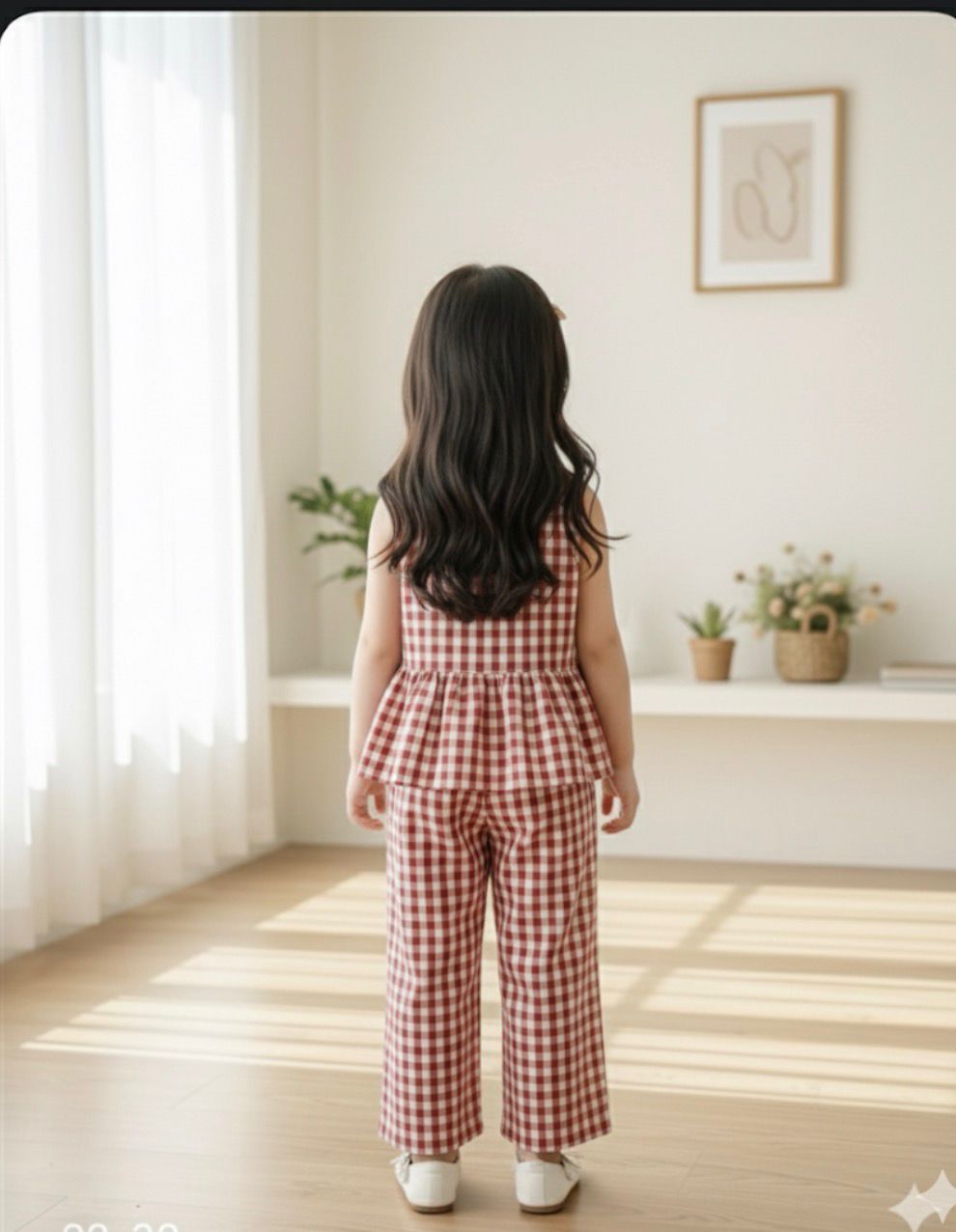 Red Small Check Kids Set