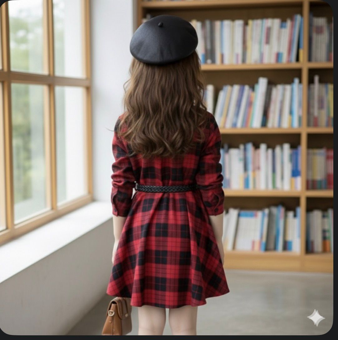 Kids Red Check Dress