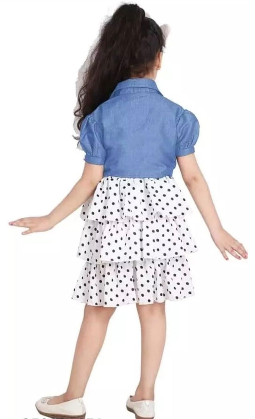 Polka Dress with Denim Jacket