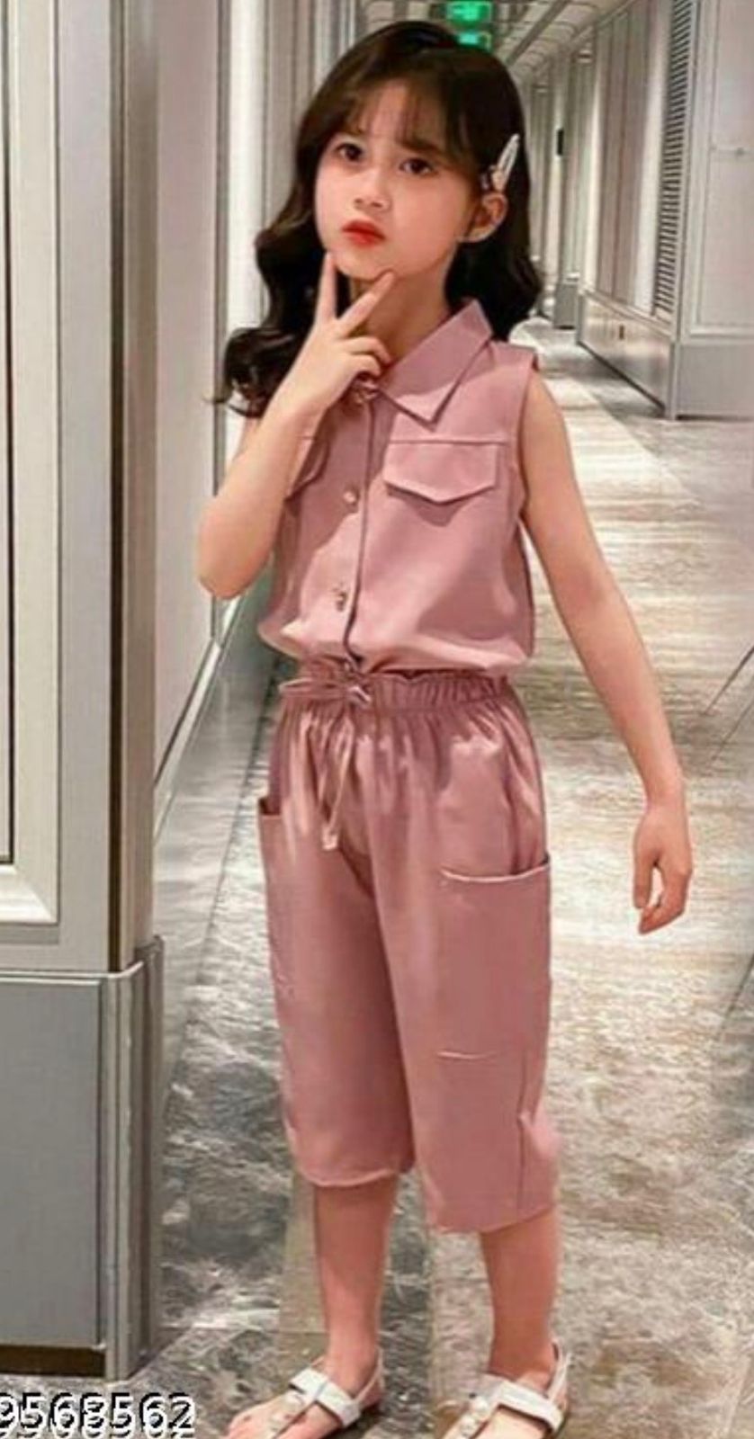 Cut-Sleeve Top & Bottom Solid Set