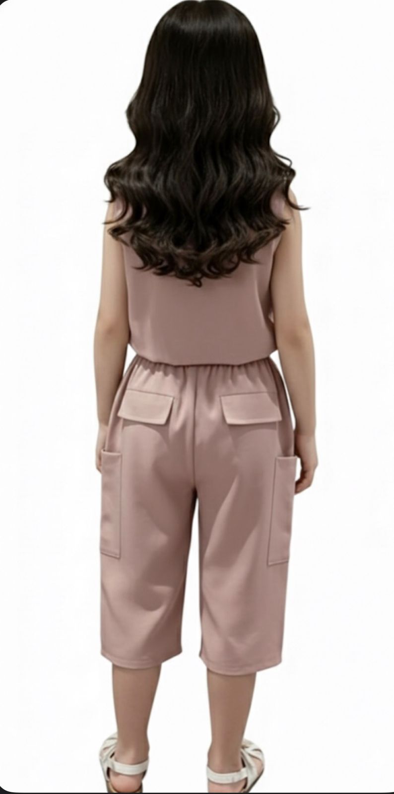 Cut-Sleeve Top & Bottom Solid Set