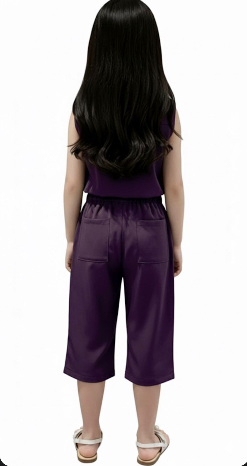 Cut-Sleeve Top & Bottom Solid Set